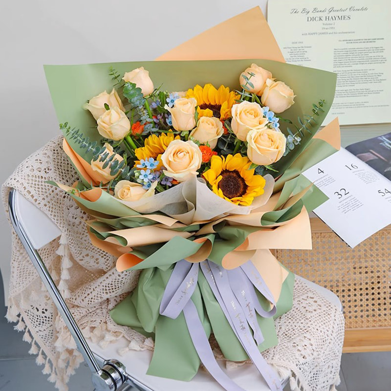 MYHC-01 Dobbeltsidet og dobbeltfarvet Ouya-papir perleskimrende film blomsterindpakningspapir