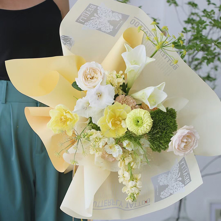 MYHC-14 Sommerfuglemønster uigennemsigtigt mat blomsterindpakningspapir