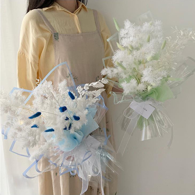 MYHC-15 Transparent monokrom kant plastik blomsterindpakningspapir