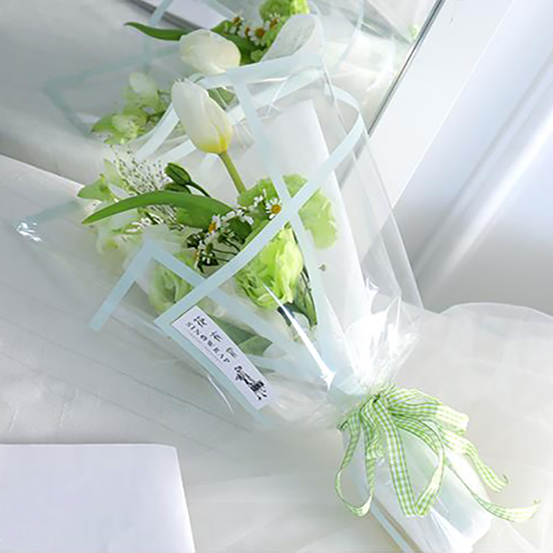 MYHC-15 Transparent monokrom kant plastik blomsterindpakningspapir