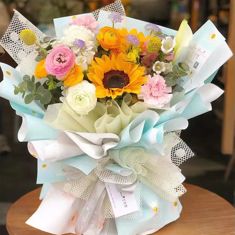 MYHC-18 Frisk Little Daisy Pearl Film Blomsterindpakningspapir