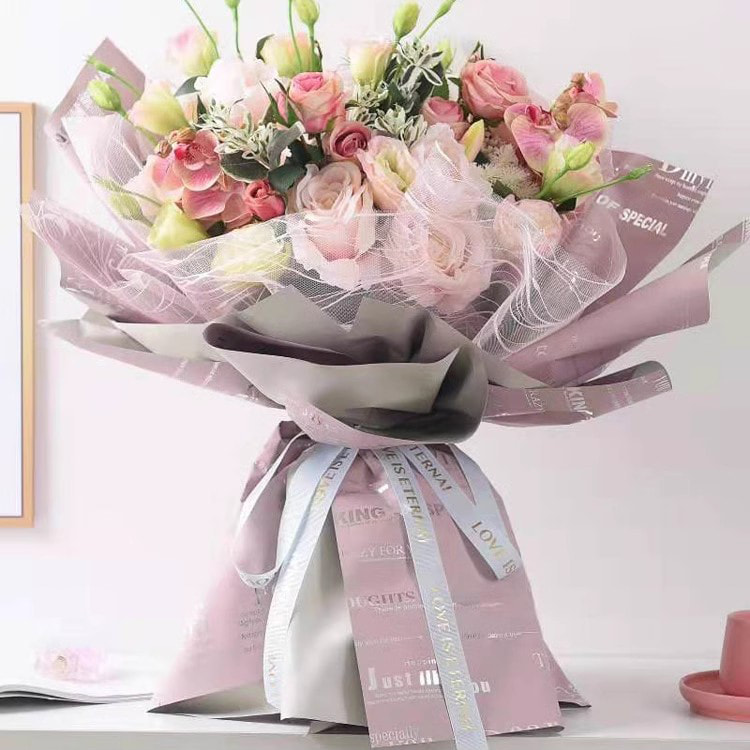 MYHC-20 Engelsk dekoration Ouya Papir Perle Film Blomster Indpakningspapir