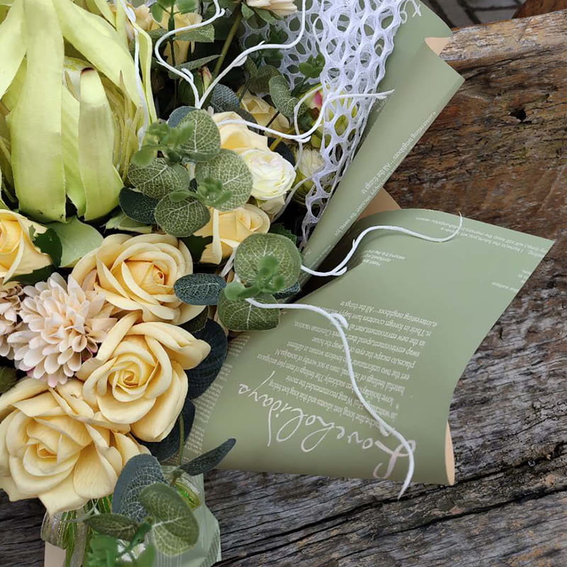 MYHC-20 Engelsk dekoration Ouya Papir Perle Film Blomster Indpakningspapir