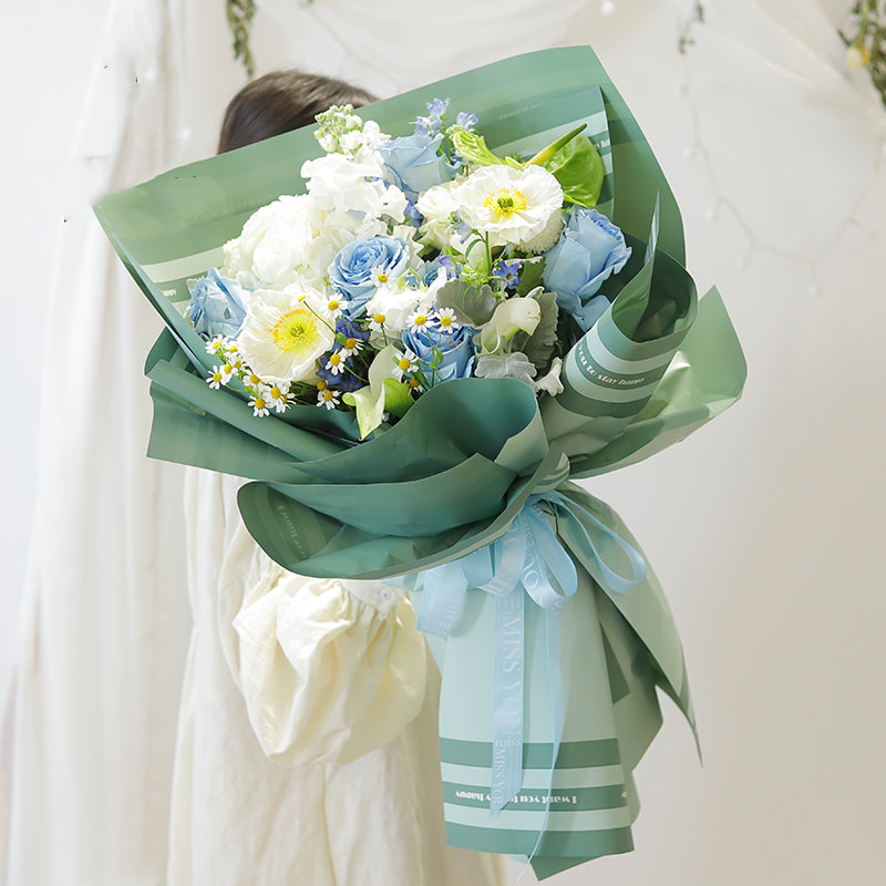 MYHC-22 57×57 cm (±2 cm) enkeltsidet vandret perleskinnende film med blomsterindpakningspapir