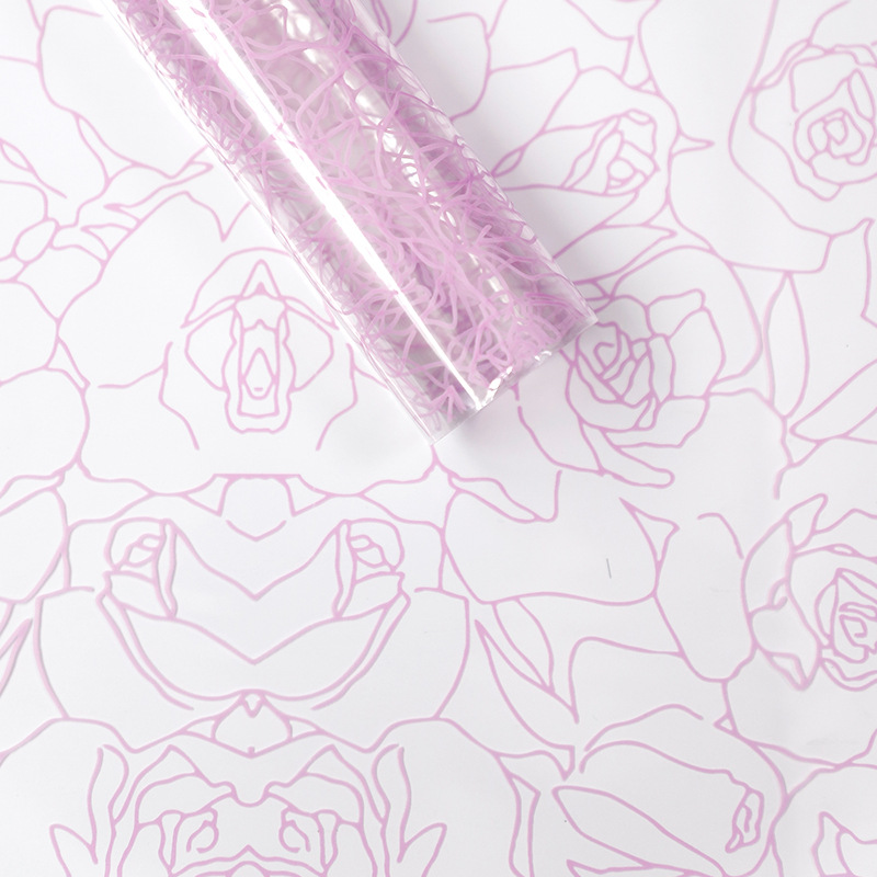MYHC-29 Monokrom Rose Lines OPP Transparent Flower Emballage Film