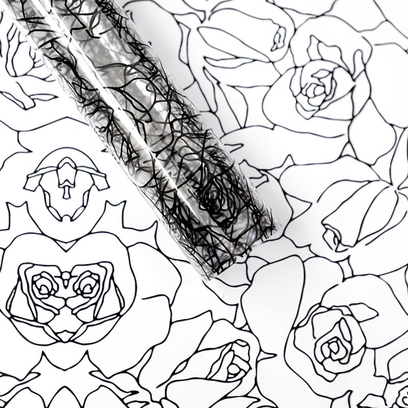 MYHC-29 Monokrom Rose Lines OPP Transparent Flower Emballage Film