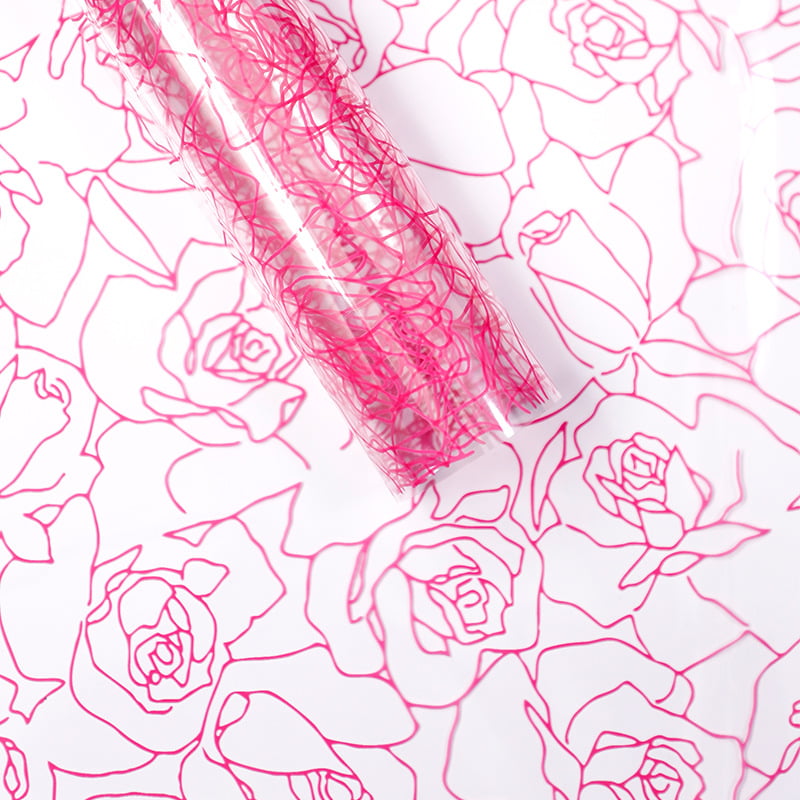 MYHC-29 Monokrom Rose Lines OPP Transparent Flower Emballage Film