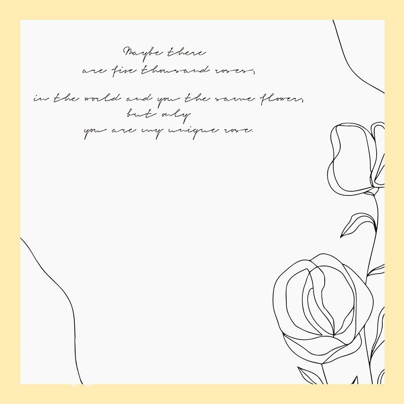 MYHC-42 Simple Style Kontrast Border Bomuld Blomster Indpakningspapir