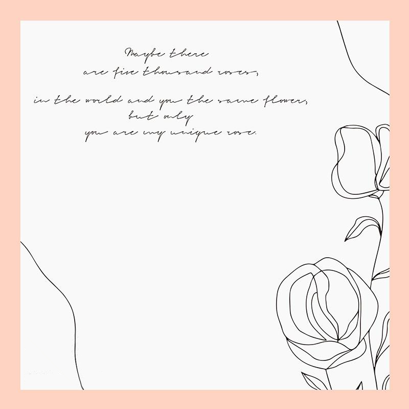 MYHC-42 Simple Style Kontrast Border Bomuld Blomster Indpakningspapir
