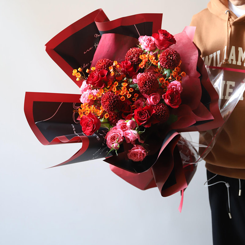 MYHC-42 Simple Style Kontrast Border Bomuld Blomster Indpakningspapir