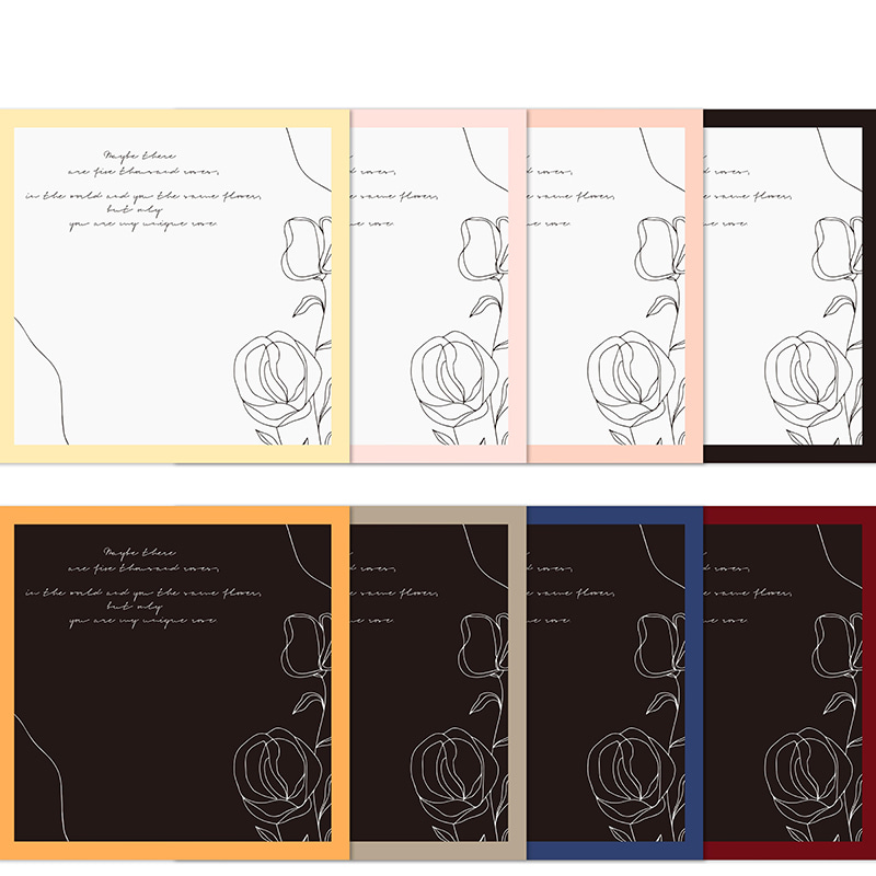 MYHC-42 Simple Style Kontrast Border Bomuld Blomster Indpakningspapir