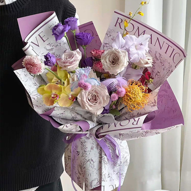 MYHC-49 enkeltsidet mønster frisk mat blomster indpakningspapir