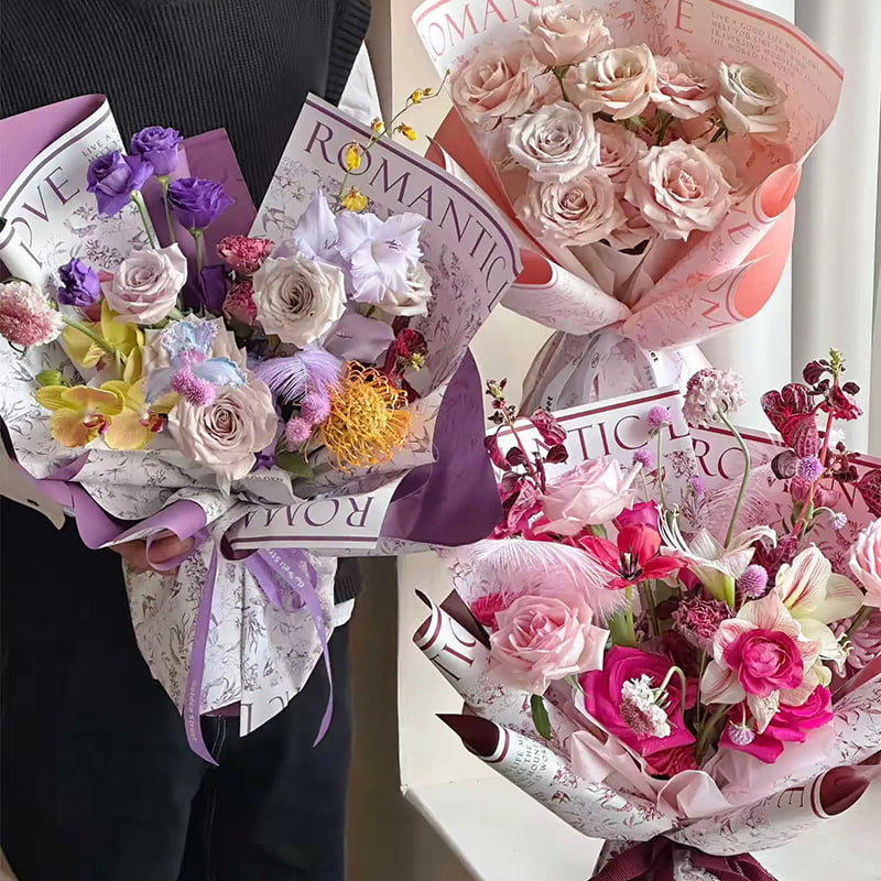 MYHC-49 enkeltsidet mønster frisk mat blomster indpakningspapir
