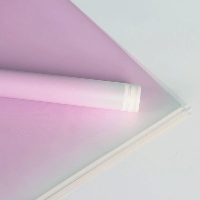 MYHC-54 Enkeltsidet dobbelt hvid linje kant gradient farve plast blomsteremballage film