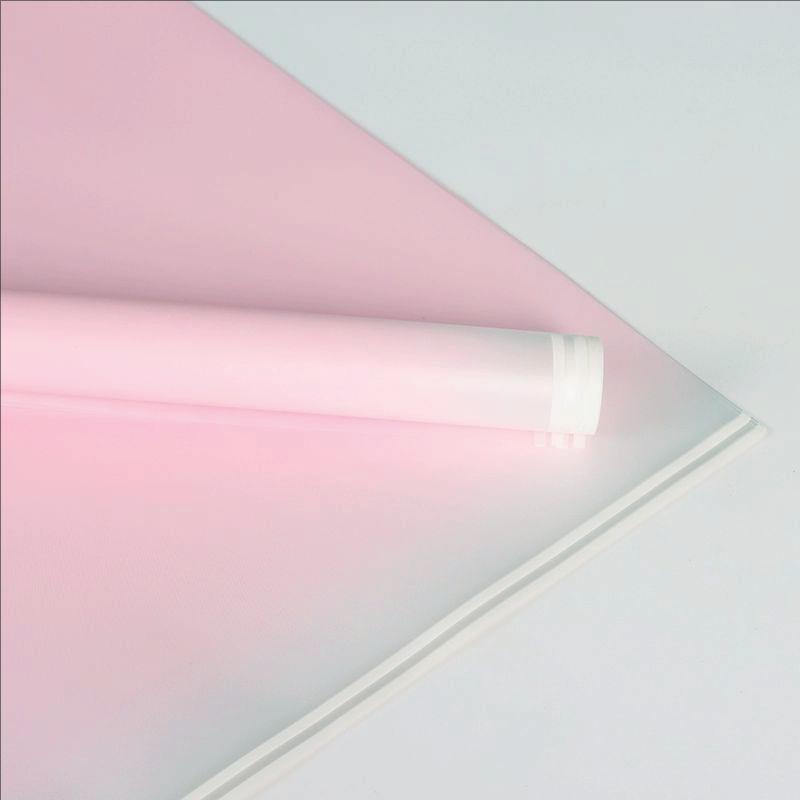 MYHC-54 Enkeltsidet dobbelt hvid linje kant gradient farve plast blomsteremballage film