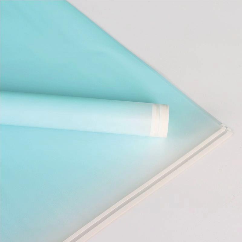 MYHC-54 Enkeltsidet dobbelt hvid linje kant gradient farve plast blomsteremballage film