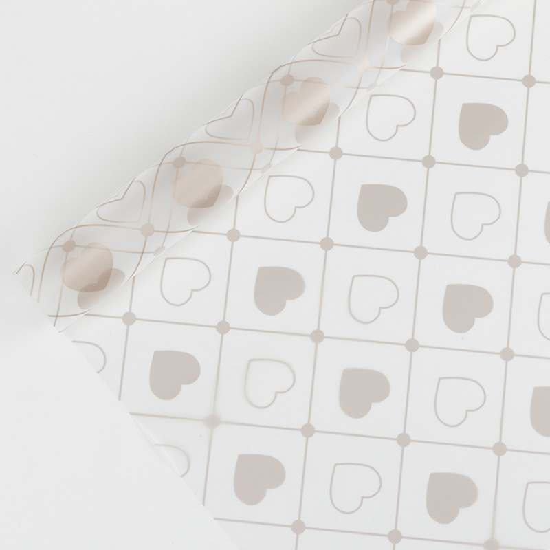 MYHC-60 Monokrom Love Plaid Pattern Transparent Flower Emballage Film