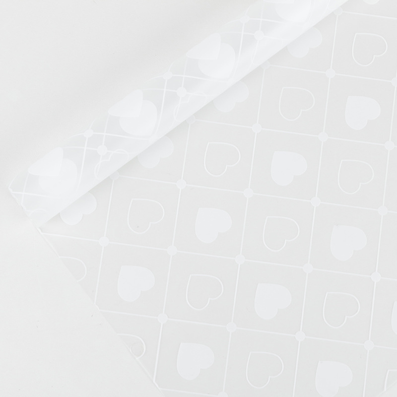 MYHC-60 Monokrom Love Plaid Pattern Transparent Flower Emballage Film