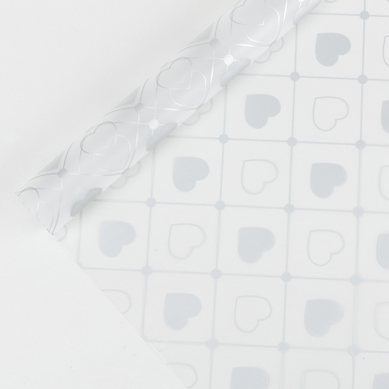 MYHC-60 Monokrom Love Plaid Pattern Transparent Flower Emballage Film