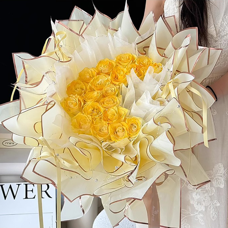 MYHC-72 Solid Color Gold Edge Water Light Film Transparent Flower Emballage Film
