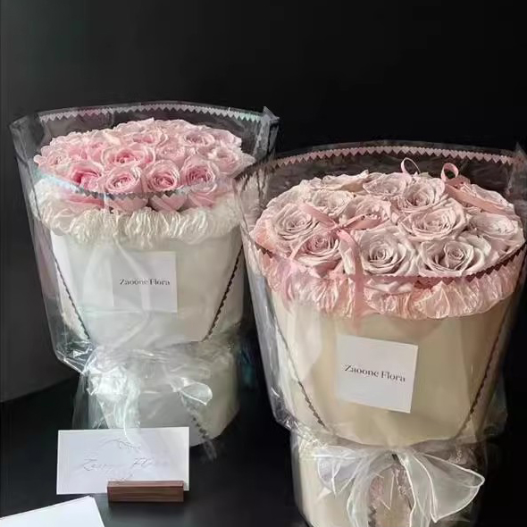 MYHC-73 Lace Glitter Film Opp Transparent Flower Emballage Film