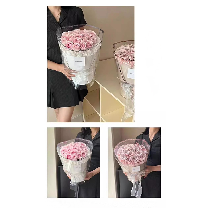 MYHC-73 Lace Glitter Film Opp Transparent Flower Emballage Film