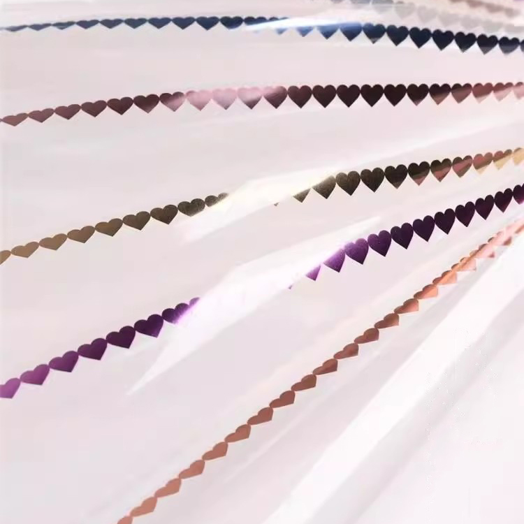 MYHC-73 Lace Glitter Film Opp Transparent Flower Emballage Film