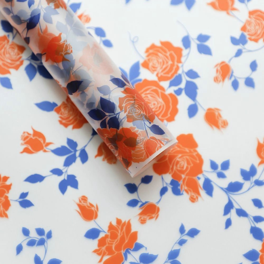 MYHC-79 Rose Print, tofarvet, gennemsigtig blomsteremballagefilm