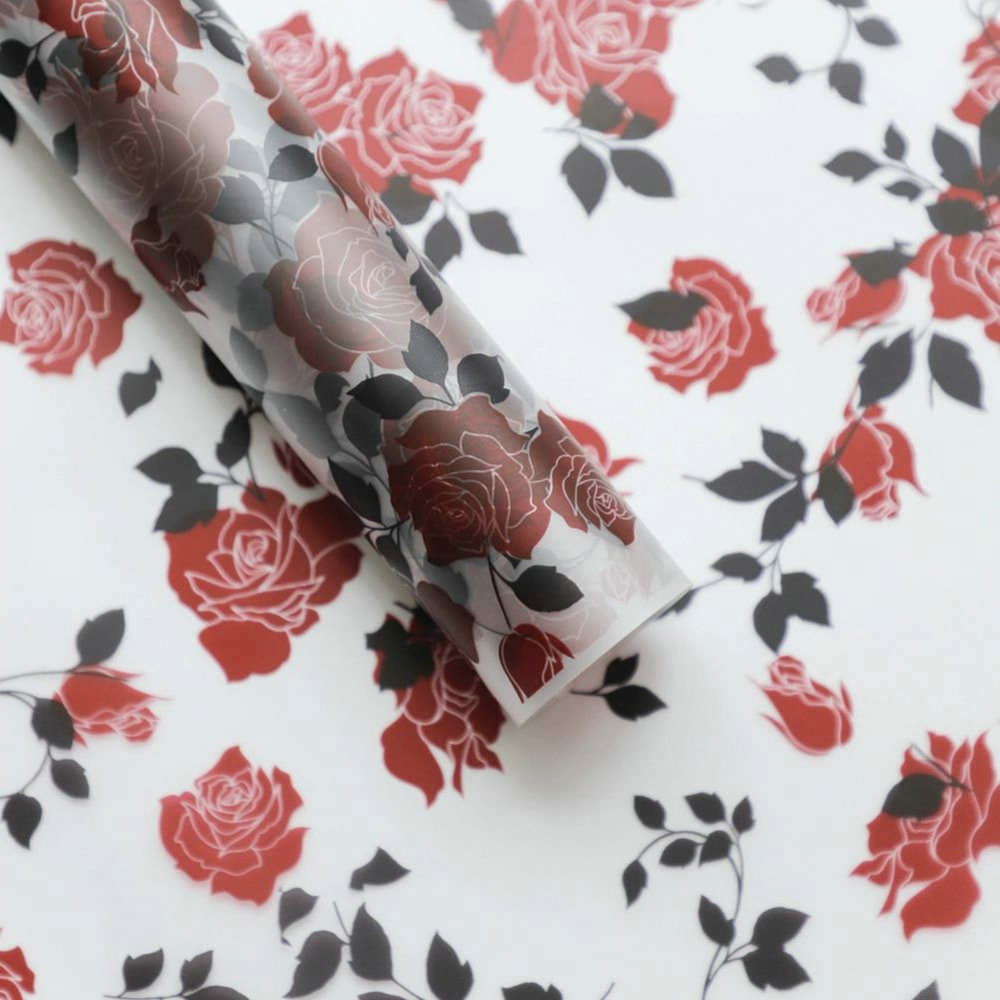 MYHC-79 Rose Print, tofarvet, gennemsigtig blomsteremballagefilm