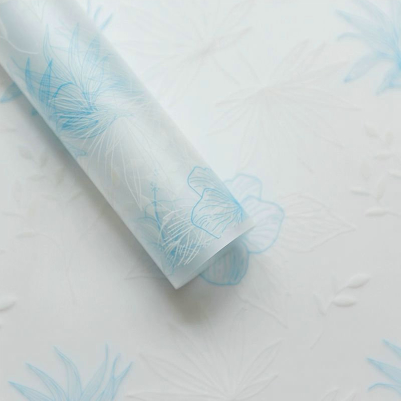 MYHC-80 Simple Plant Lines Transparent Film Blomster Indpakningspapir