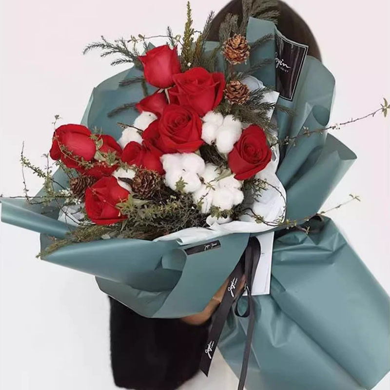Mat ensfarvet gennemsigtigt blomsterindpakningspapir