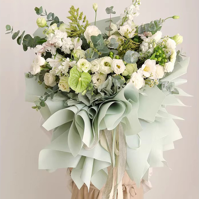 Mat ensfarvet gennemsigtigt blomsterindpakningspapir
