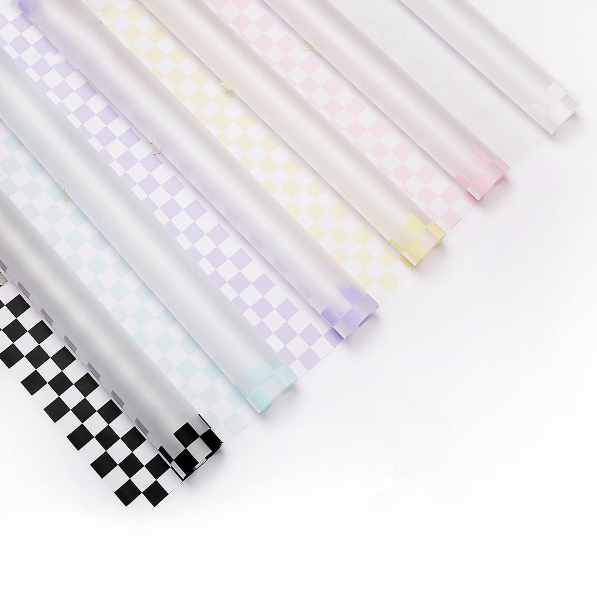 Flerfarvet plaid buket indpakningspapir
