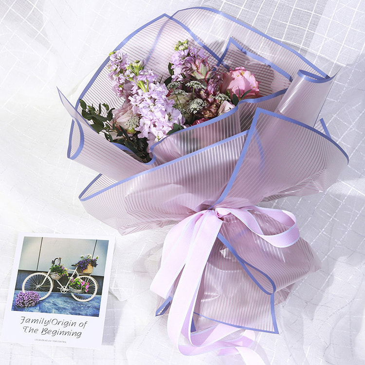 Stribet blomsterindpakningspapir