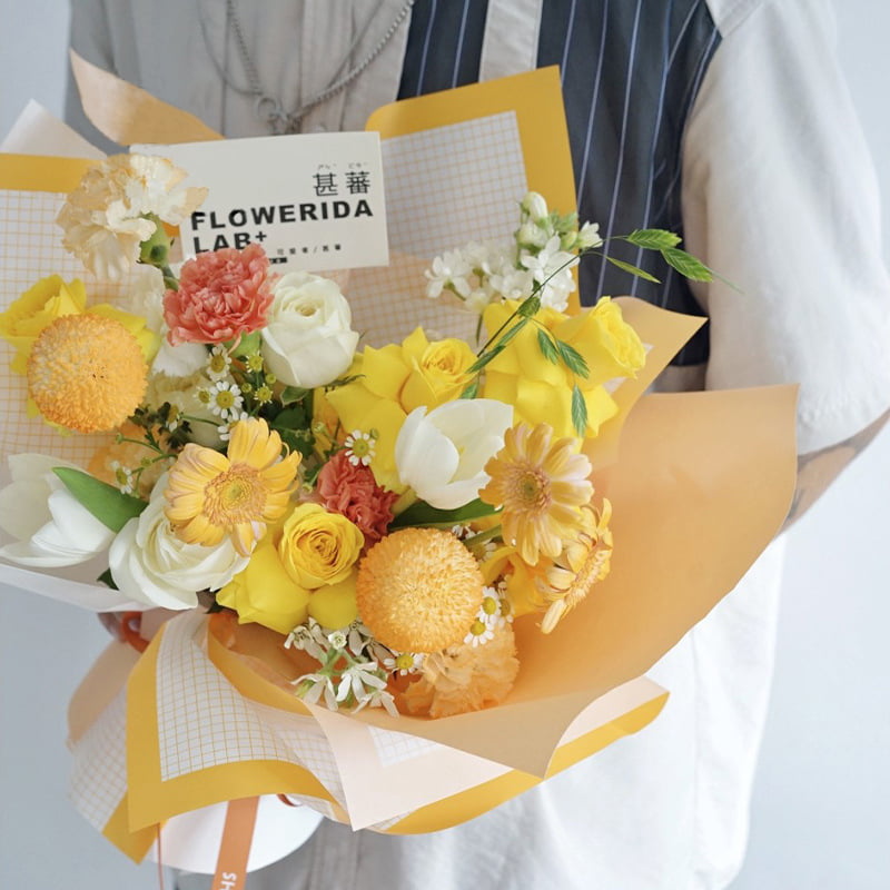 Dobbeltsidet plaid iriserende blomsterindpakningspapir