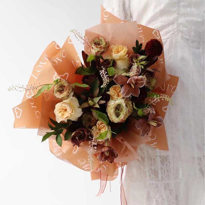 Kærlighedsbreve Print Design Blomsterindpakning Nossa-papir med vandtæt belægning Farverig
