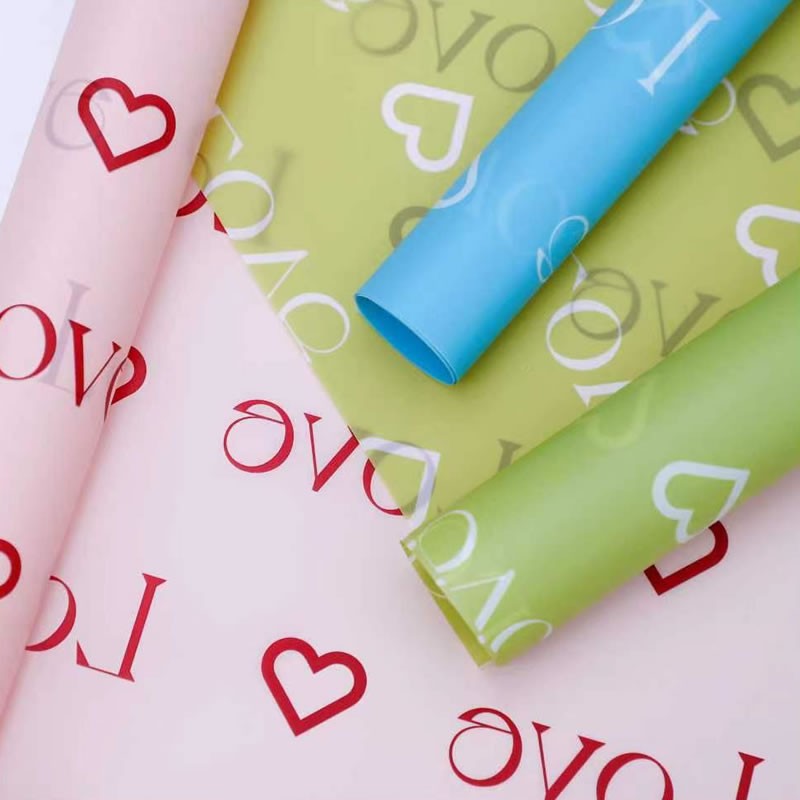 Kærlighedsbreve Print Design Blomsterindpakning Nossa-papir med vandtæt belægning Farverig