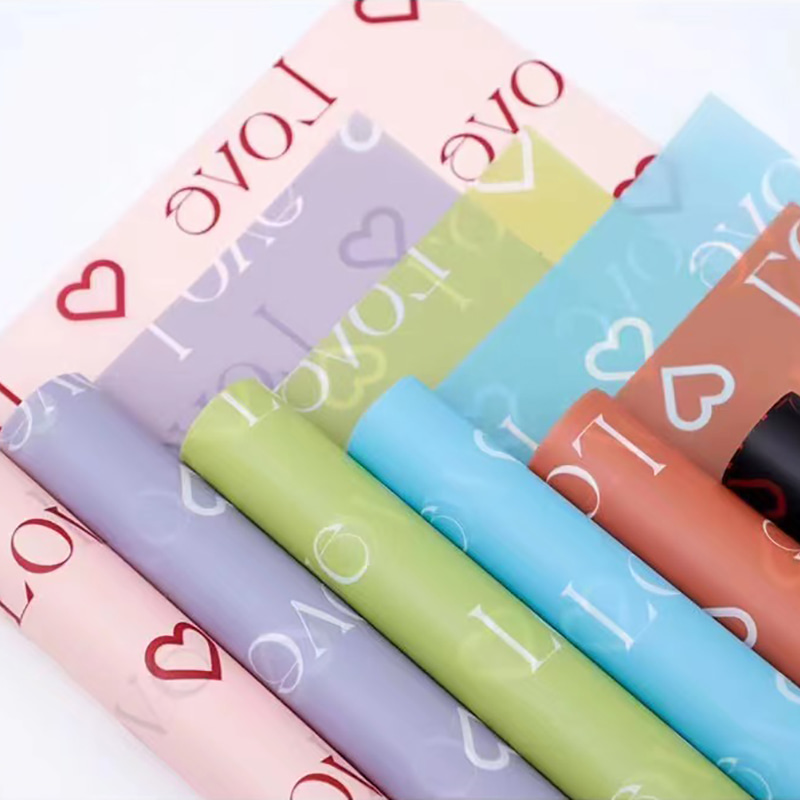 Kærlighedsbreve Print Design Blomsterindpakning Nossa-papir med vandtæt belægning Farverig