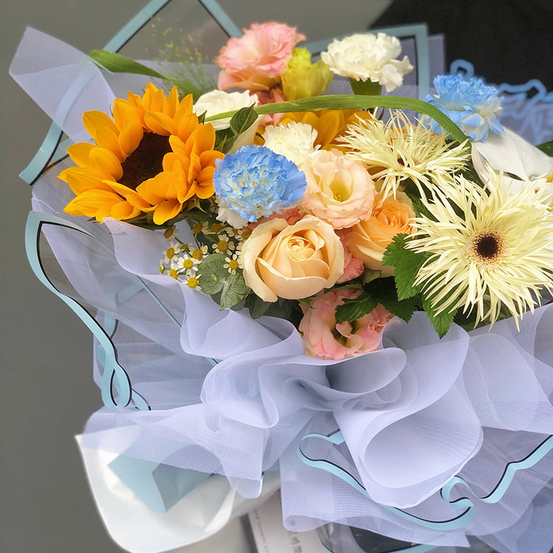 Sølvkantet halvgennemsigtigt sølvion mat vandtæt blomsterindpakningspapir