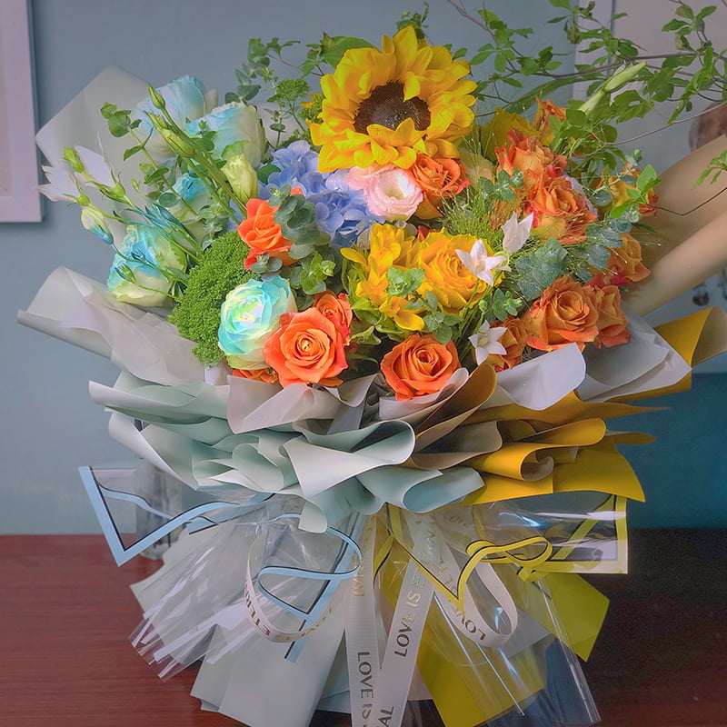 Sølvkantet halvgennemsigtigt sølvion mat vandtæt blomsterindpakningspapir
