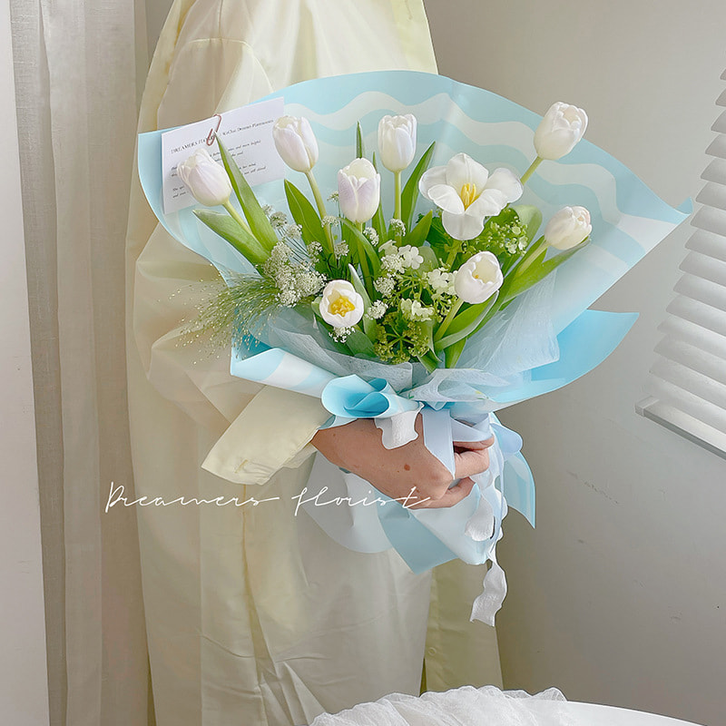 Solid Flower Indpakningspapir med Wave Edge