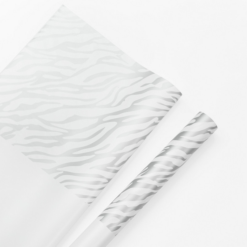 Zebra-print seks-farvet blomster indpakningspapir