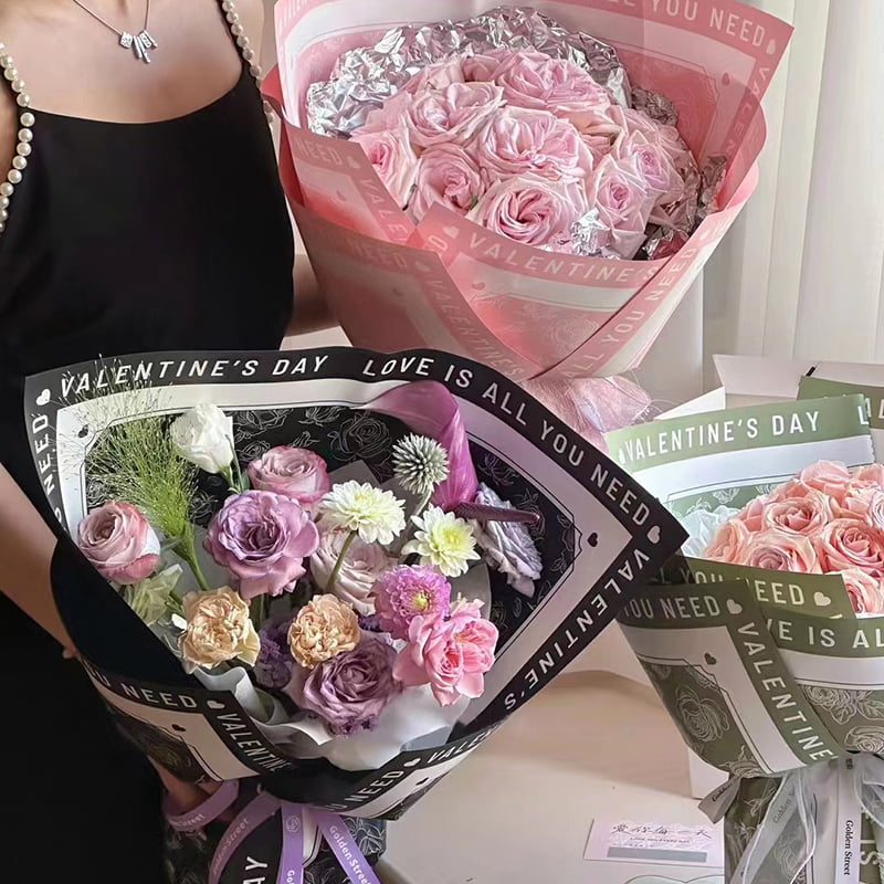 Rose mønster blomster indpakningspapir