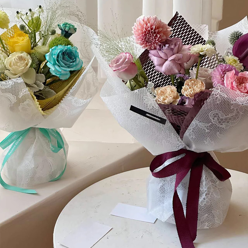 Nuosha blomsterindpakningspapir i forskellige mønstre og stilarter