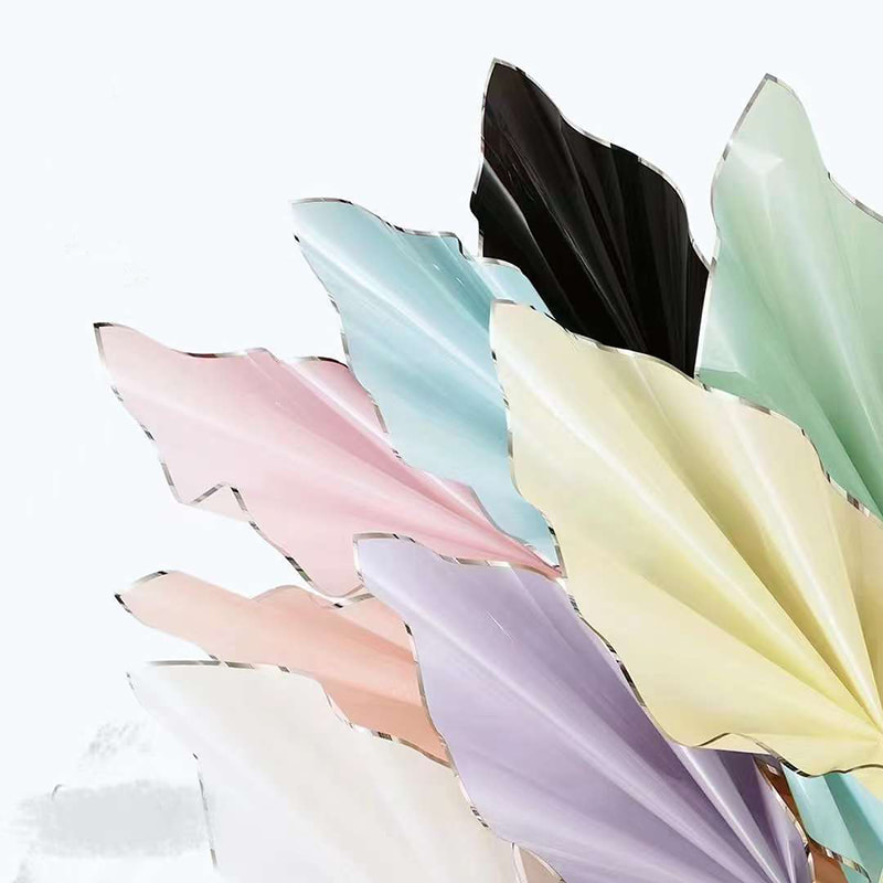 Sølvion vandblank film blomsterindpakningspapir