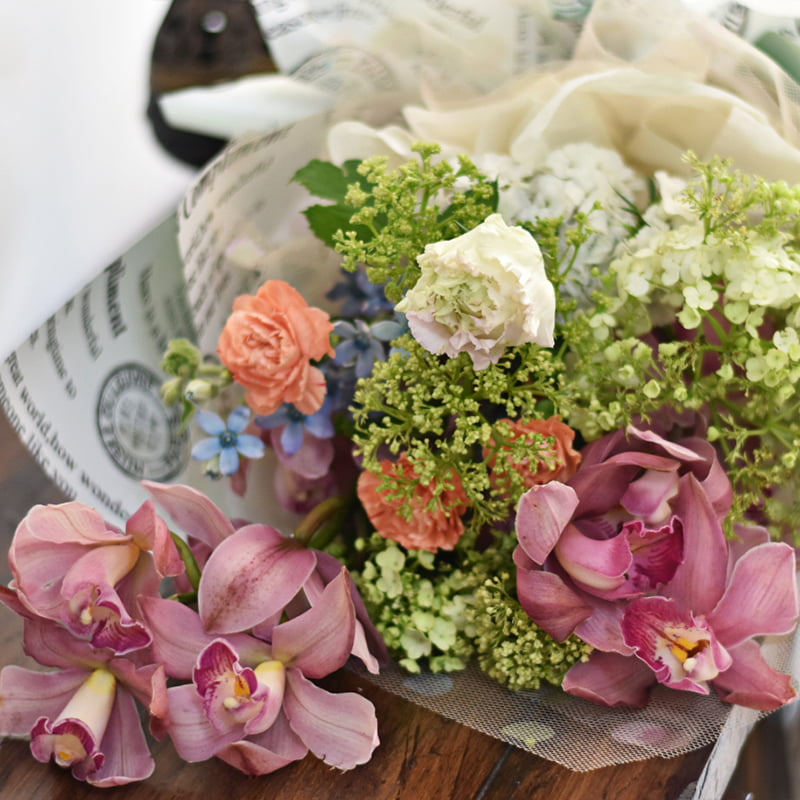 Vintage dobbeltsidet blomsterindpakningspapir