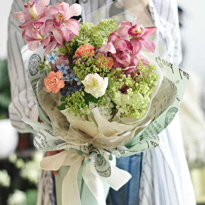 Vintage dobbeltsidet blomsterindpakningspapir