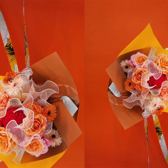 Premium Gradient Blomsterbuket Indpakningspapir