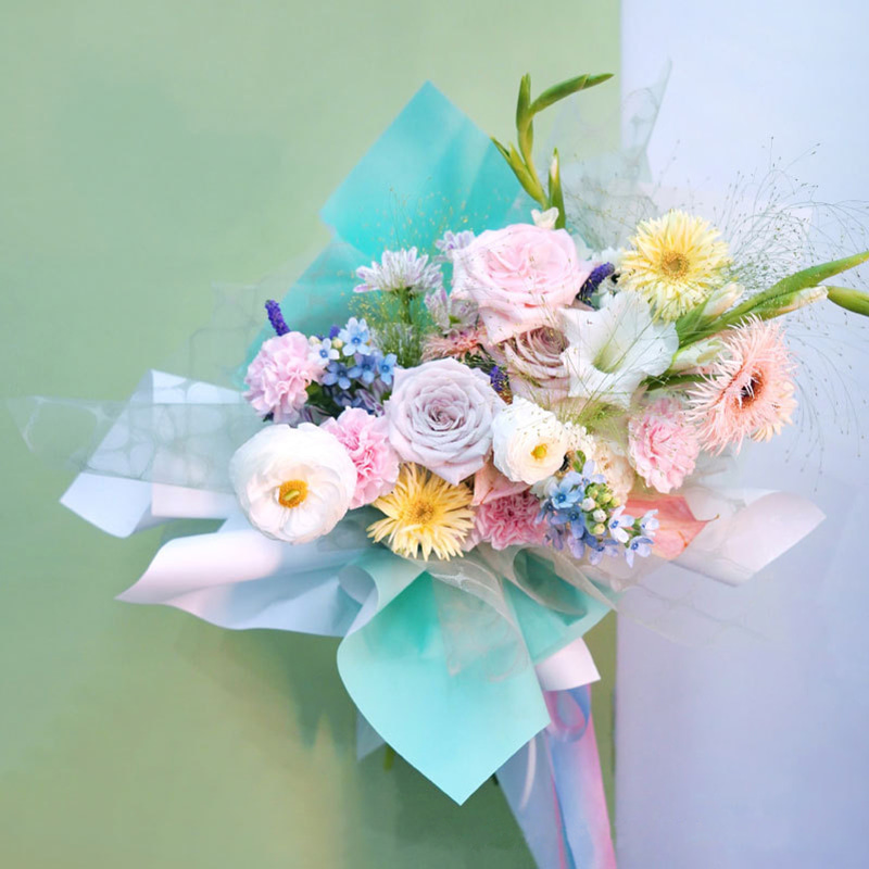 Premium Gradient Blomsterbuket Indpakningspapir