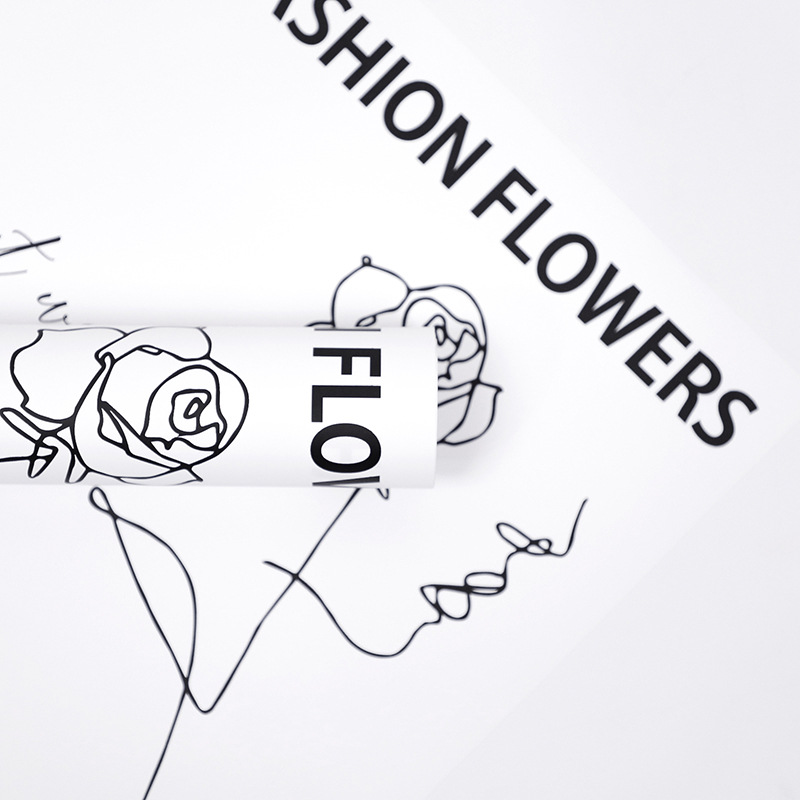 Flower Love-Bouquet indpakningspapir med rosenmønster